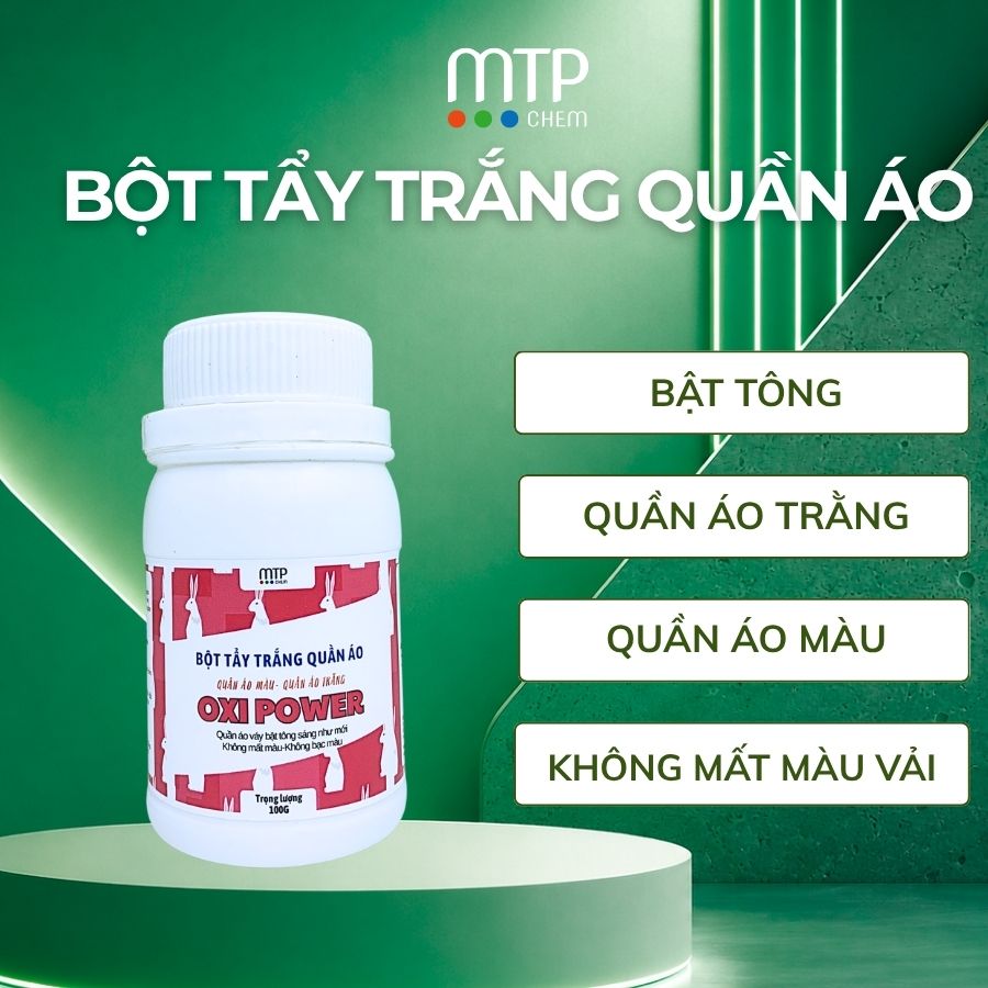 Bột giặt tẩy trắng quần áo Oxi Power- Bật tông quần áo váy như đi tiệm giặt