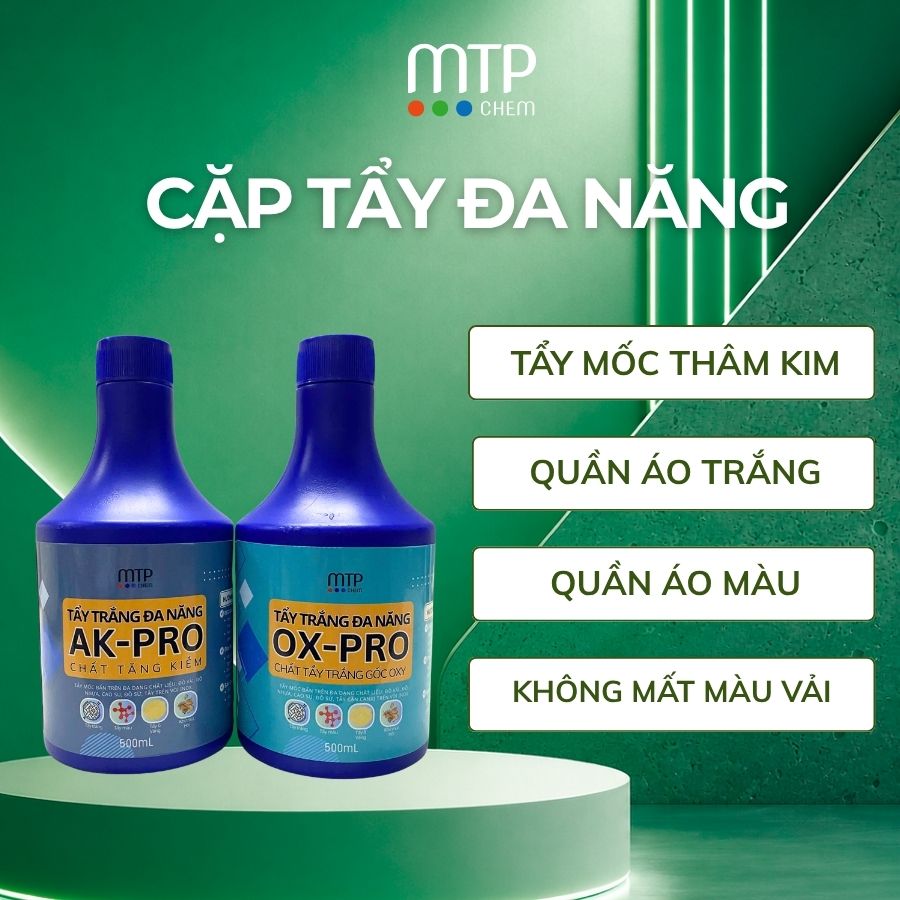 Bộ tẩy quần áo đa năng AK-OX tẩy vết mốc, thâm kim,mốc vàng 500ml
